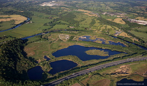 Brockholes wetland woodland nature reserve Preston from the air