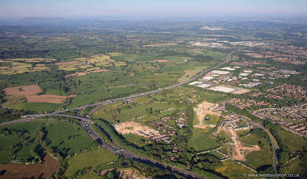 Broughton Interchange - Junction 32 M6 Motorway Preston  from the air
