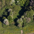 Cromwell's Mound Civil War fieldwork Preston from the air