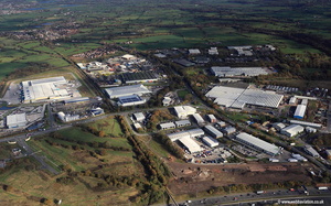 Millennium City Park and surrounding vicinity Preston aerial photograph 