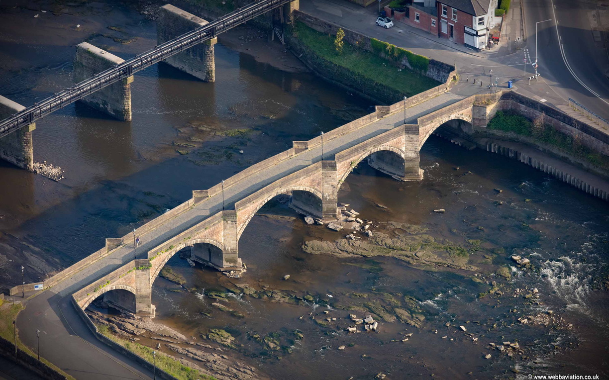 Penwortham Old Bridge  aerial photo