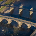 Penwortham Old Bridge over the River Ribble at Preston aerial photo