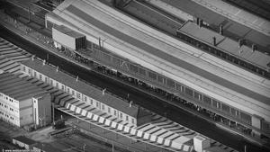Platform 1, Preston railway station aerial photo