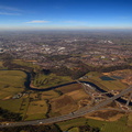  Preston showing the M6 motorway and River Ribble aerial photo