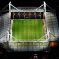 Deepdale stadium Preston night aerial photograph