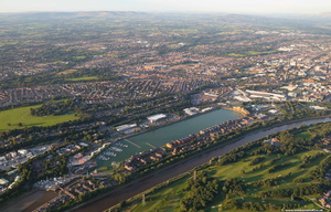 Preston Docks Lancashire aerial photo