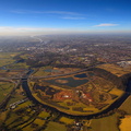  Preston showing the M6 motorway and River Ribble aerial photo
