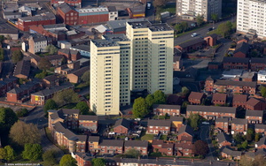 Sandown Court tower blocks, Preston  aerial photo