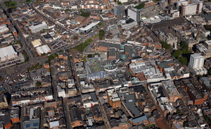 Fishergate Preston town centre PR1 aerial photo