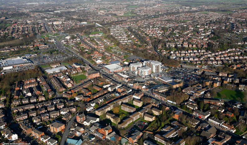 Prestwich  town Centre aerial photo
