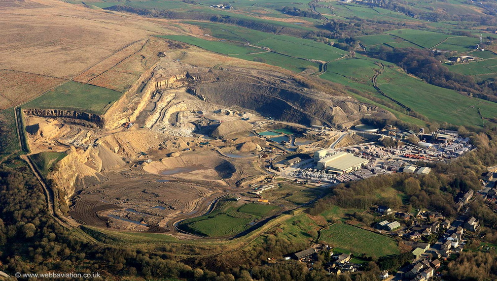 Scout Moor Quarry Lancashire from the air