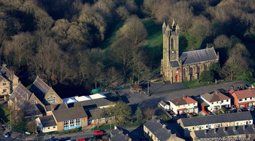 St Andrew's Church, Ramsbottom Lancashire from the air