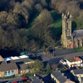 St Andrew's Church, Ramsbottom Lancashire from the air