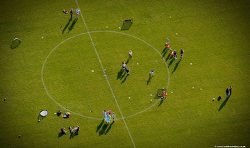 kids football in Ribchester  from the air
