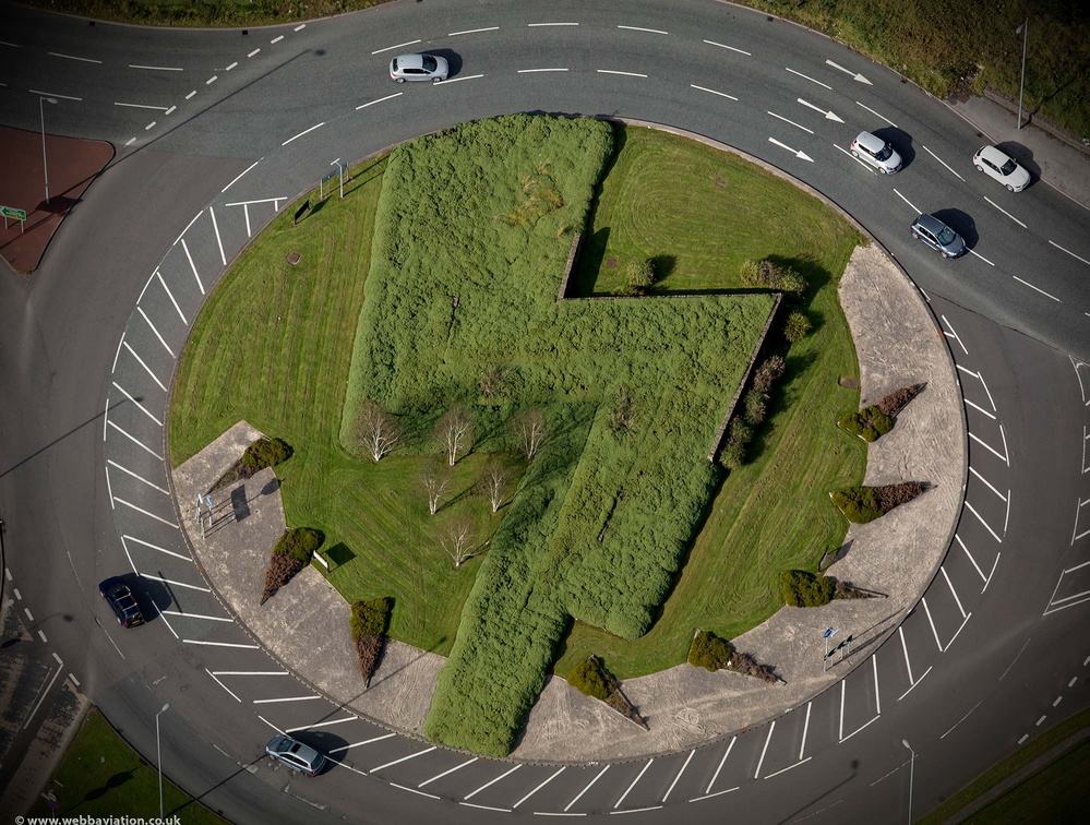 roundabout in Rochdale  from the air 