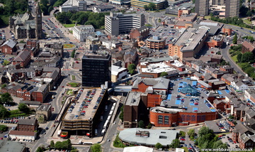  Rochdale town centre before the redevelopment   from the air