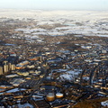   Rochdale covered in snow  from the air