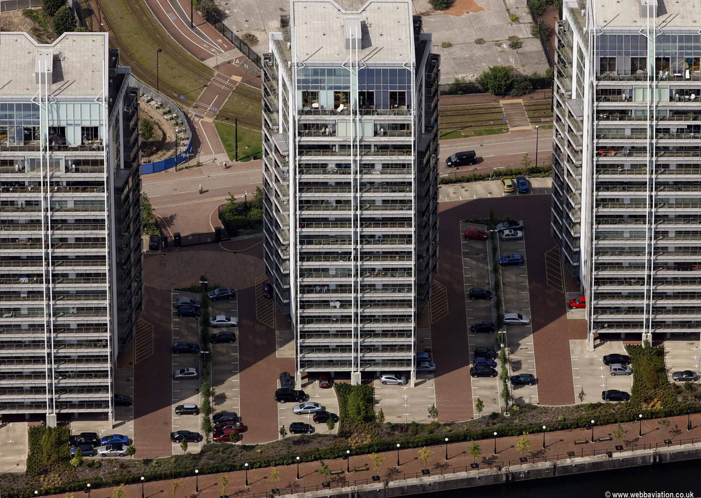 NV Building 2, Salford Quays from the air