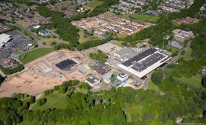new retail park being constructed adjacent the Concourse Shopping Centre, Skelmersdale  from the air