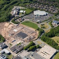 new retail park being constructed adjacent the Concourse Shopping Centre, Skelmersdale  from the air