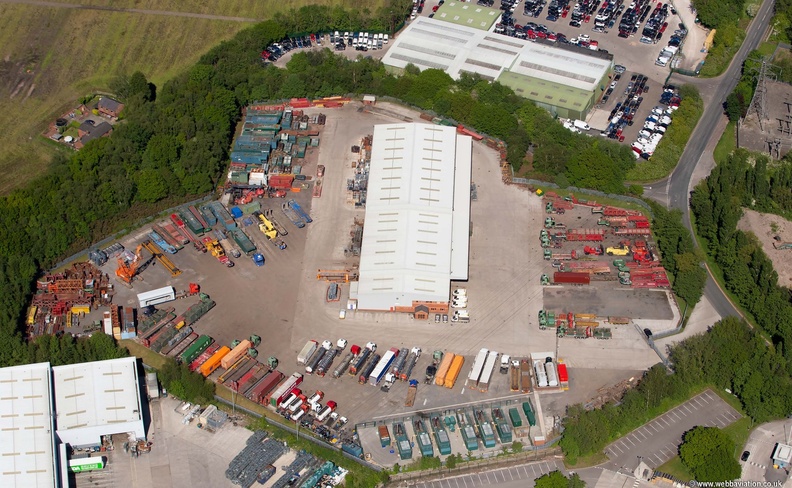 J B Rawcliffe & Sons Ltd , Heavy Haulage, Stanley Industrial Estate Skelmersdale   from the air