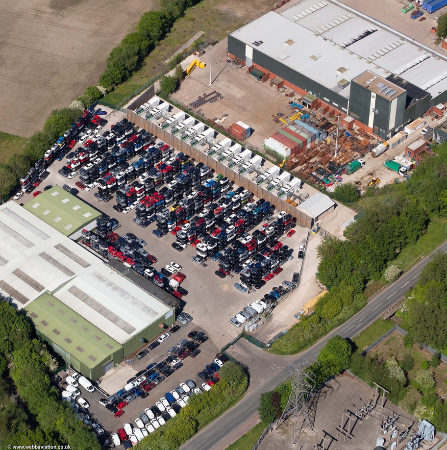 The Skelmersdale Demand Response Project is an unmanned 20MW power generation plant., Stanley Industrial Estate Skelmersdale   from the air