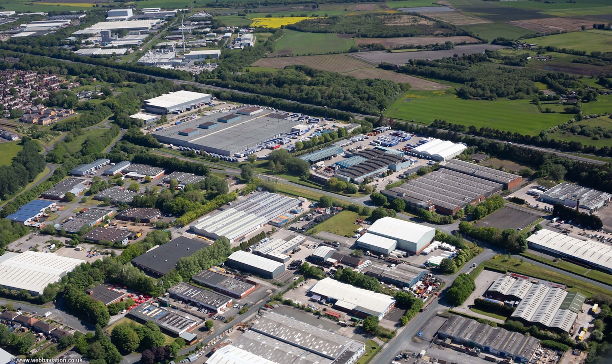 Gillibrands Industrial Estate Glebe Road, Skelmersdale, WN8  from the air