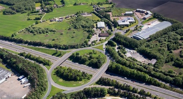 Whitemoss Business Park and Glenburn Road interchange Skelmersdale  from the air