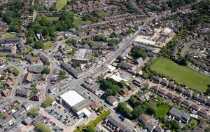 Standish town centre from the air