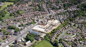 new  retirment homes on High St, Standish  from the air
