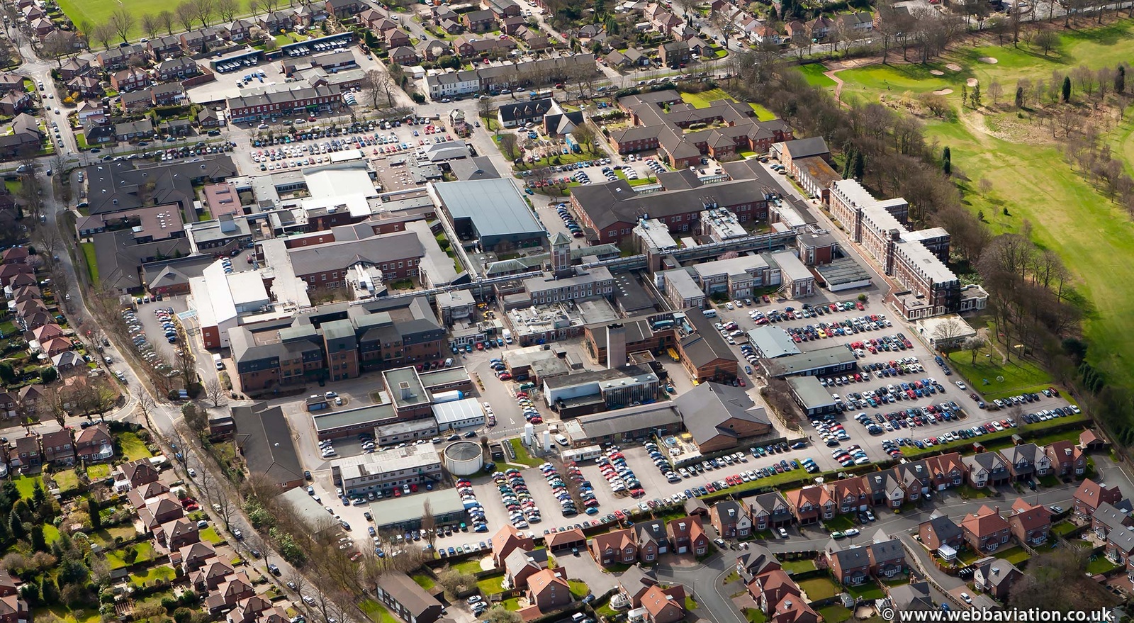 Trafford General Hospital Urmston  from the air 