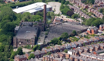 Rylands Mill Wigan from the air