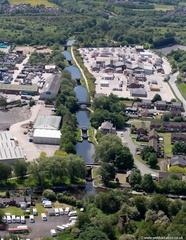 Wigan Top Lock Junction and the Wigan Flight locks from the air