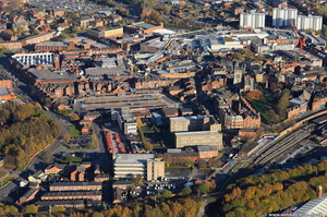 Wigan town centre  from the air