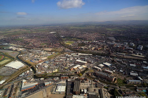 Wallgate Wigan from the air  