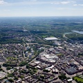 Wigan town centre from the air