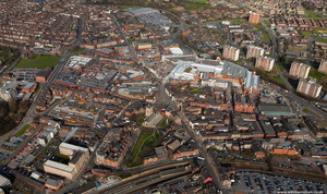 Wigan town centre  from the air