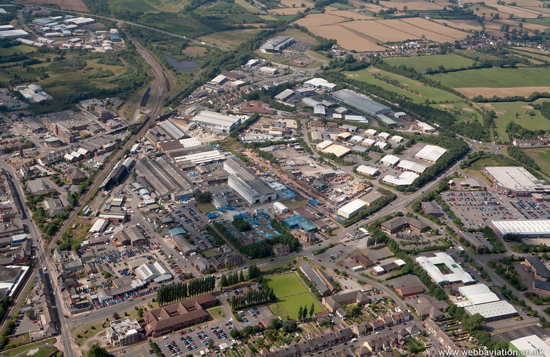 Stephenson Industrial Estate and Hermitage Industrial Estate, Coalville from the air