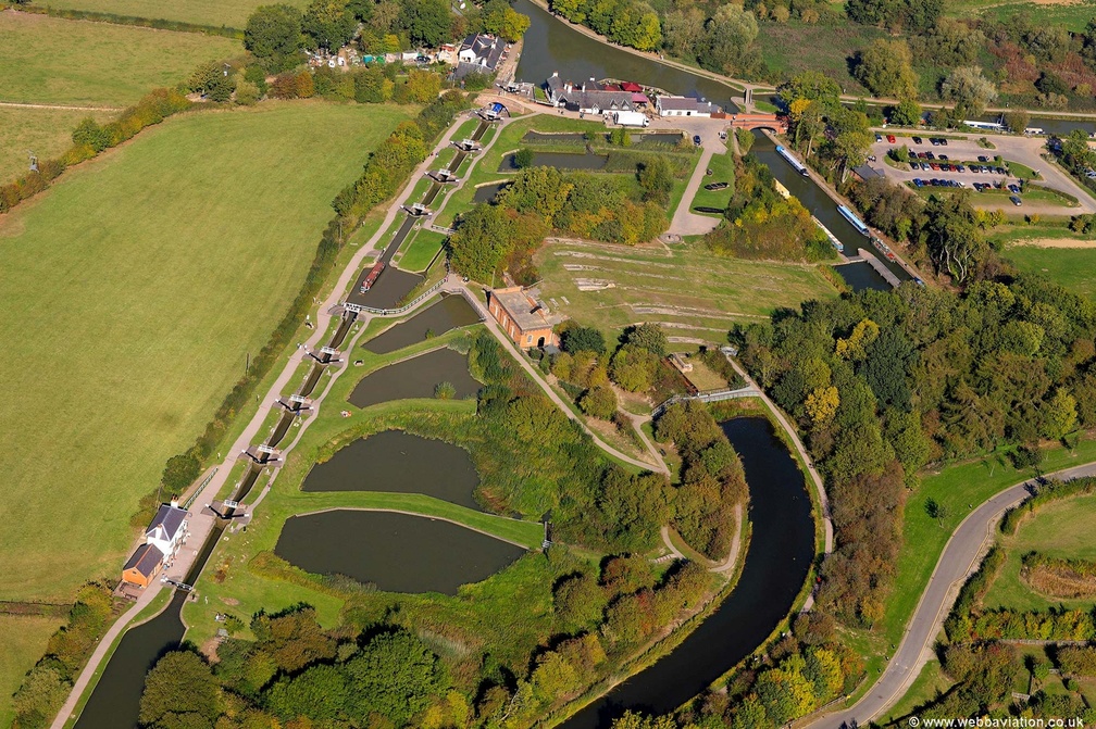 Foxton Locks and Foxton inclined planefrom the air
