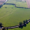 medieval ridge and furrow field patterns at Foxton from the air