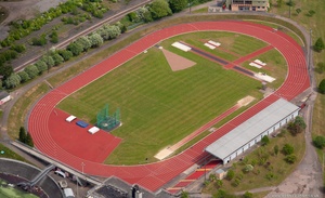 Saffron Lane Athletics Stadium Leicester  from the air