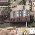 former canal warehouses on the Leicester Line of the Grand Union Canal , Leicester   from the air