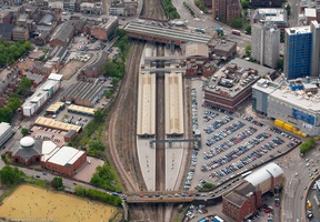 Leicester station , Leicester from the air