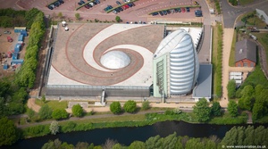 The National Space Centre Leicester from the air