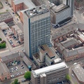  the Cardinal Telephone Exchange building Leicester from the air