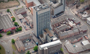  the Cardinal Telephone Exchange building Leicester from the air