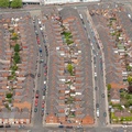 terraced houses in Leicester from the air