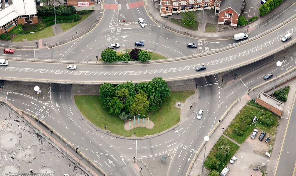  Burleys Flyover  Leicester from the air