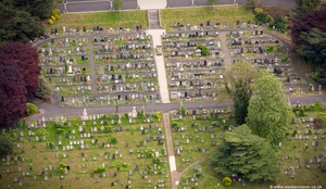 Welford Road Cemetery  Leicester from the air