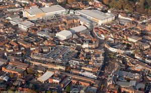Loughborough town centre from the air